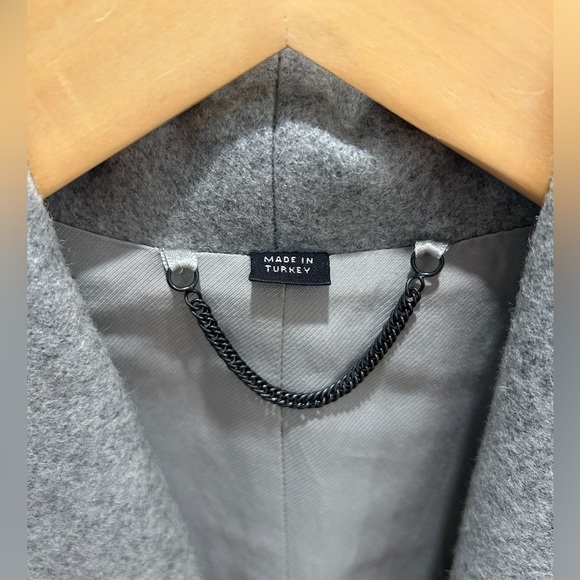 All Saints Grey Klein Wool Coat - Picture 3 of 7